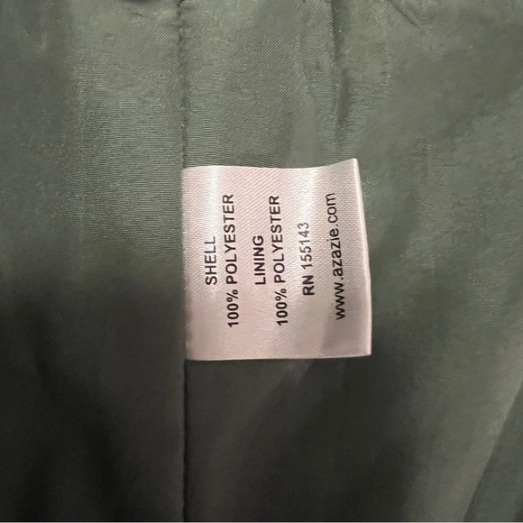 Azazie Linia Eucalyptus Mermaid Pleated Stretch Satin Dress Evening Gown Size 14 - Picture 8 of 14